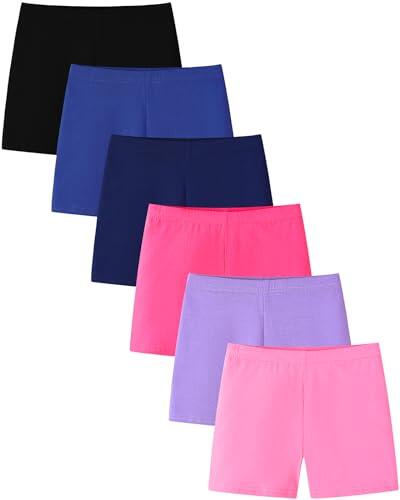 Adorel Pantalones Cortos Algodón Mallas Cortas Shorts para Niña Pack de 6 Verano Colorido 12-14 Años (Tamaño del Fabricante L)