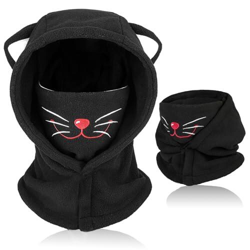 AYPOW Pasamontañas Térmicos de Invierno Niños 4-12, Animal 3D Máscara de Esquí Ciclismo, Multifuncional Prueba de Viento Cálido Sombreros Gorro Forro Polar, Calentador de Cuello Mascarilla Niños Niñas