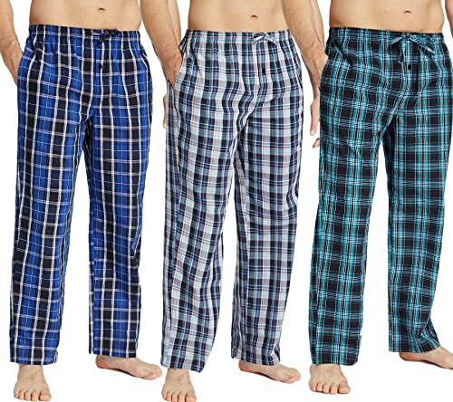 Pantalones de Pijama para Hombre, Pantalone de Pijama Largos de Algodón, Pantalone de Primavera y Verano para Hombre