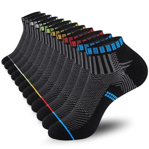 Stoeury Calcetines Tobilleros Hombre Mujer, 6 Pares Calcetines Cortos Hombre Verano Transpirables, Calcetines Deporte Antiampollas, Calcetines Running Hombre Algodon, ideales para Casa, Correr