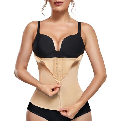 KUMAYES Fajas Reductoras Mujer Waist Trainer Cintura Faja Postparto Corset Cinturón Abdomen Faja Colombiana Corsé Moldeadora (Color, Medium)