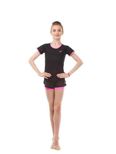 Shorts Dobles con Tela de Malla Solo (Talla 34, Negro- Rosa)