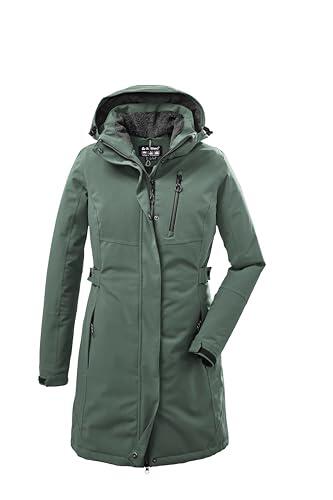 killtec Mujer Parka/parka funcional con capucha con cremallera KOW 165 WMN PRK, grüngrau, 36, 37726-000
