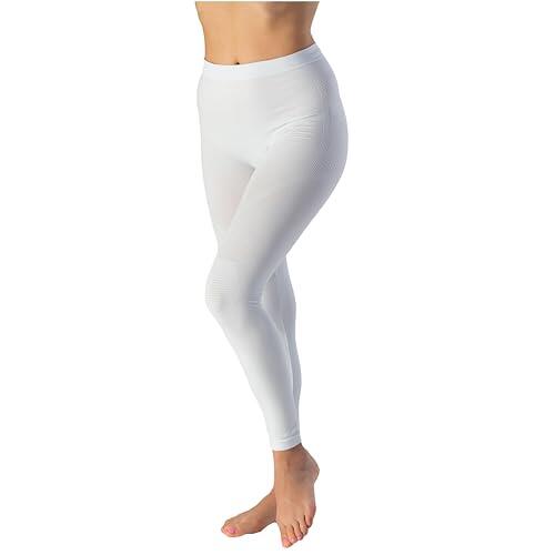 Risalti Mallas térmicas para mujer Energy – Ropa interior térmica mujer transpirable sin costuras, leggings de invierno, Color blanco., Small-Medium