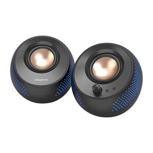 CREATIVE Pebble X Altavoces para Ordenador 2.0 USB-C con iluminación RGB Personalizable, Bluetooth 5.3, Audio USB, hasta 15 W RMS de Potencia para PC y Mac  