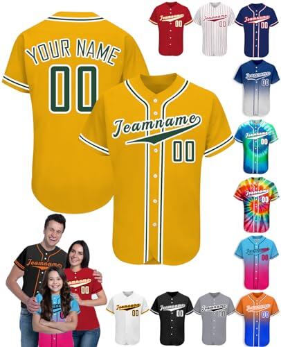 Xiuyours Camiseta de béisbol personalizada para hombres, mujeres y niños, camiseta de béisbol personalizada con el nombre del número, camiseta de béisbol personalizada, tallas S-4XL, Color: 11., 50