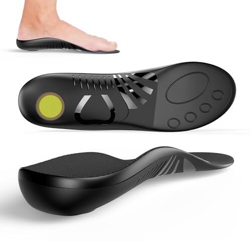 Plantillas para Fascitis Plantar - Plantillas de Alta Resistencia con Soporte de Arco Rígido y Alto, Insertos Ortopédicos para Pies Planos-M:44-46