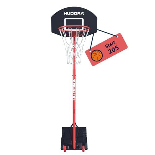 HUDORA Start Soporte de Baloncesto 205 - Ajustable en Altura de 165-205 cm - móvil con Soporte para niños y Adolescentes - Canasta de Baloncesto para Exteriores con Ruedas