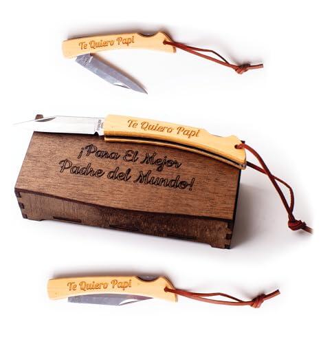 El regalo definitivo: Navaja personalizada de acero y madera