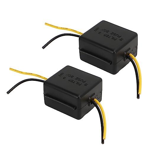 Filtro de Ruido 12V para Audio de Coche ABS 20A | Supresor de Interferencias, Elimina Zumbidos del Encendedor, Señal de Audio Limpia, Mejora la Claridad del Sonido