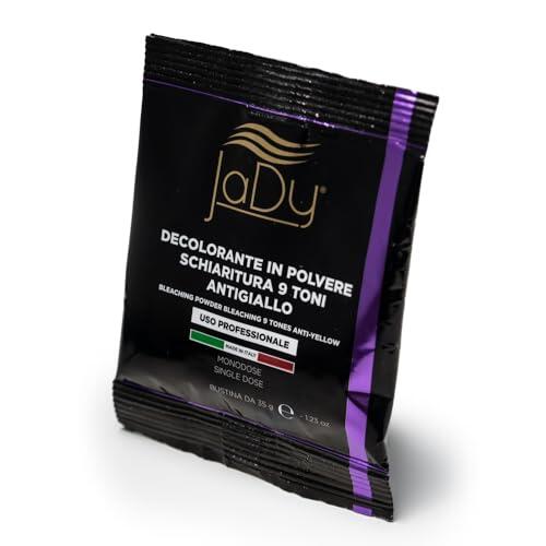JaDy - Polvo Decolorante Profesional | Anti-Amarillo con Aceite de Germen de Trigo | Aclara hasta 9 Tonos | Fórmula No Volátil, Rubio, 35 g (Paquete de 1)