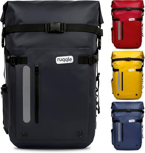 Ruqqle Bolsa Estanca Impermeable 20/30/45L, Mochila Seca Versátil con 3 Bolsillos Externos, Cómoda para Playa, Mar, Barco, Canoa, Paddle Surf, Kayak, Moto, Senderismo, Camping, Pesca, Viaje y Ocio