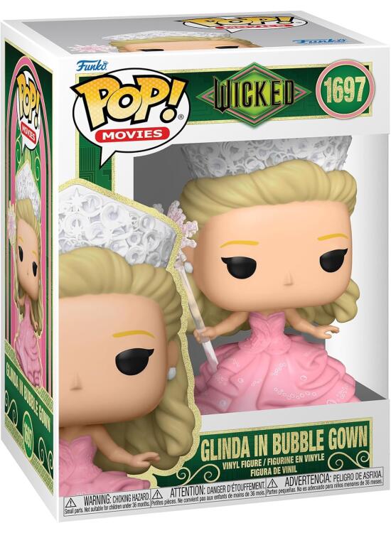 Funko Pop! Movies: Wicked - Glinda in Bubble Gown - Figura de Vinilo Coleccionable - Idea de Regalo- Mercancia Oficial - Juguetes para Niños y Adultos - Muñeco para Coleccionistas y Exposición