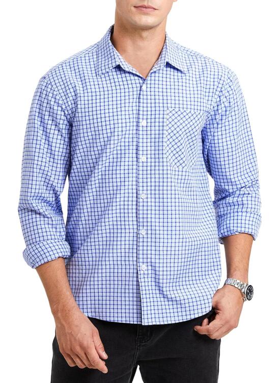 Enlision Camisa Hombre Manga Larga Camisas Cuadros Casual Clásica con Botones Bolsillo Camisa Leñador para Hombre Regular Fit S-6XL