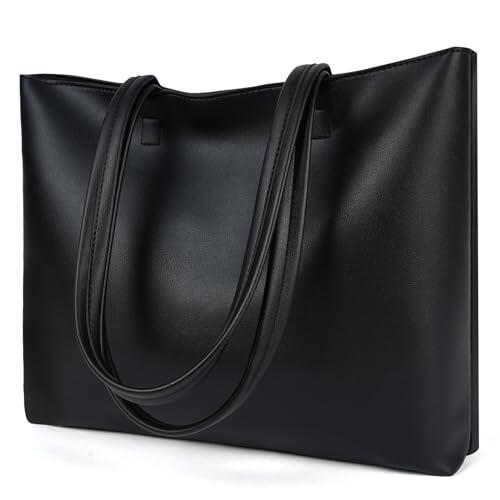 flintronic Bolsos de Mujer, Cuero PU Bolsa Tote Grande, Bolso Bandolera Mujer Bolso, Gran Capacidad Bandolera Casual con Cremallera, para Compras, Viajes de Trabajo - Negro（38 * 30 * 10.5CM）