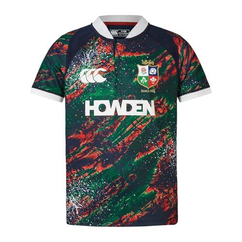 Canterbury of New Zealand - British and Irish Lions Warm Up, Camisa Niños Unisex, Dark Sapphire/Red Dahlia/Egret/Scarab,
