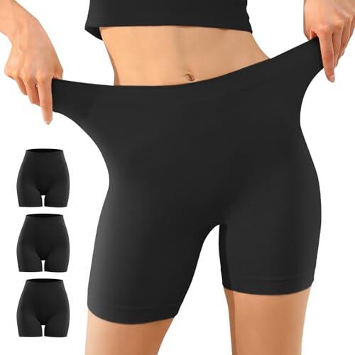 YouShow Pantalones Cortos Mujer Debajo la Falda Pack de 3 Bragas Antirozaduras Algodón Shorts Deportivo Negro XXL
