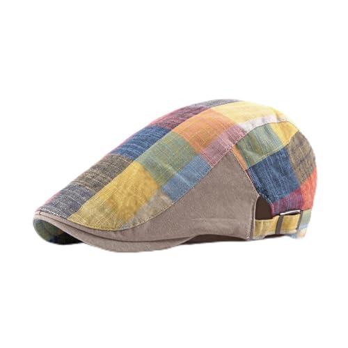 MOANATURA Boina Hombre Estilo Irlandés - Gorra de Cuadros Ajustable Unisex - Talla Única para Hombre o Mujer - Elegante y Clásica - Sombrero para Hombres - Gorras Homabre (Roja)