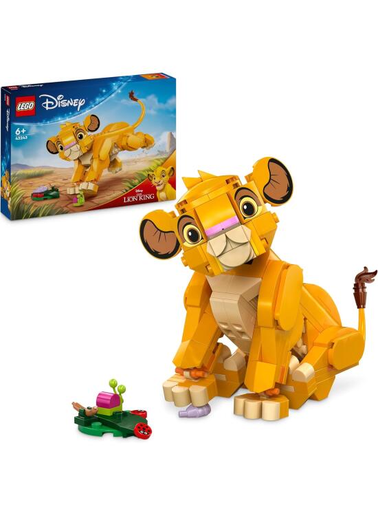 LEGO | Disney El Rey León: Simba Cachorro Juguete Infantil de Construcción, Idea de Regalo para Niñas y Niños de 6 Años o Más, Maqueta Articulada, Decoración del Dormitorio y Estantería 43243