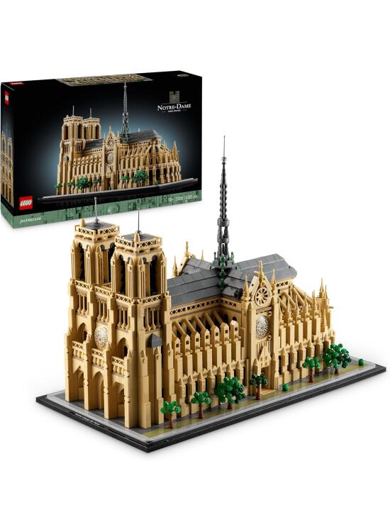 LEGO Architecture Notre Dame de París Maquetas para Construir para Adultos, Set de Arquitectura de Catedral, Recuerdo de Historia de Francia, Regalo para Hombres, Mujeres, Padres y Madres 21061