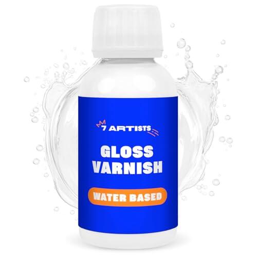 Barniz Acrilico Brillante Transparente 120 ml – Gloss Varnish para Superficies Pintadas con Acrilico | Lacquer Manualidades para Cuadros Acrilicos, Arcilla, Piedra, Madera | Barniz al Agua Incoloro