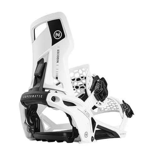 Nidecker OG Supermatic Fijaciones de Snowboard - Sistema de Apertura automática con Respaldo Alto reclinable - S - White 2024