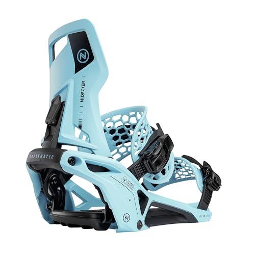 Nidecker OG Supermatic Fijaciones de Snowboard - Sistema de Apertura automática con Respaldo Alto reclinable - L - Esape Cyan 2025