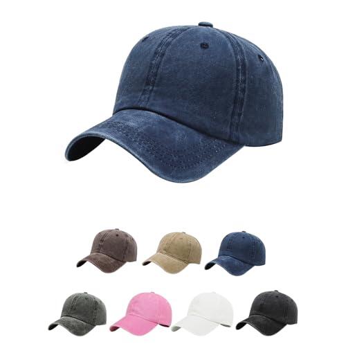 Aomig Gorra Vaquera Vintage, Gorra de béisbol Ajustable Unisex, gorra mujer en Apariencia gastada para Casuales Running Beisbol Tenis Golf, Jean Azul
