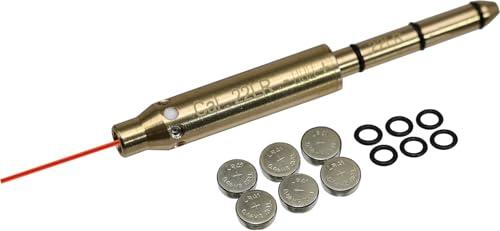 MAYMOC Cal.22LR End Barrel Bore Sight Cartucho de Punto Rojo fácil y preciso con 2 Juegos de baterías