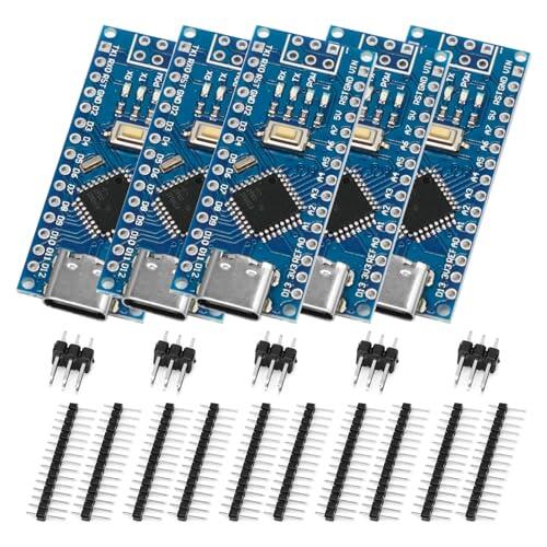 Placa de Desarrollo con CH340 Chip Binghe 5 Piezas Placa de Desarrollo con Chip CH340 5V/16 MHz Interfaz Type-C Compatible con IDE