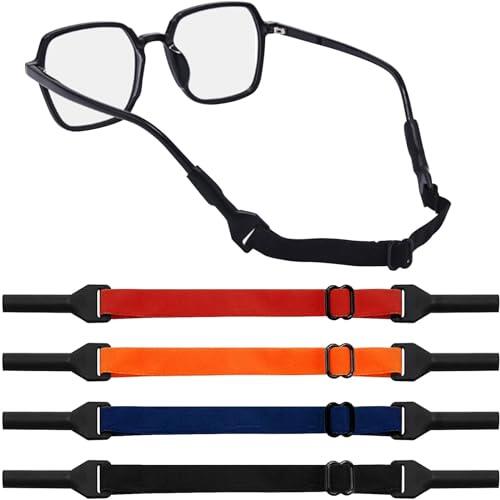 Qufiiry 4 Piezas Cordón para Gafas Ajustable, Correa Elástica de Retención de Gafas, Correa Universal para Gafas Deportivas y Gafas de Sol, Para Mujer Hombre Niños