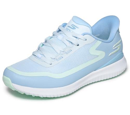 Skechers Golf Women's Flight Slip-in Spikeless Golf Shoe Sneaker, Light Blue, 9