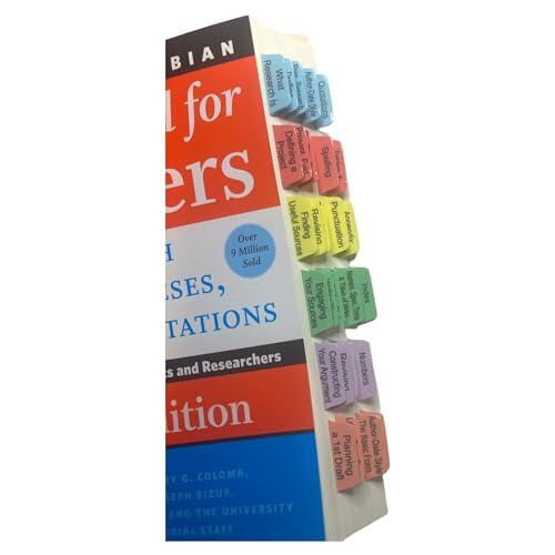 Pestañas de libro para un manual para escritores de trabajos de investigación, tesis y disertaciones, novena edición: estilo Chicago para estudiantes e investigadores. Laminado y reposicionable (libro