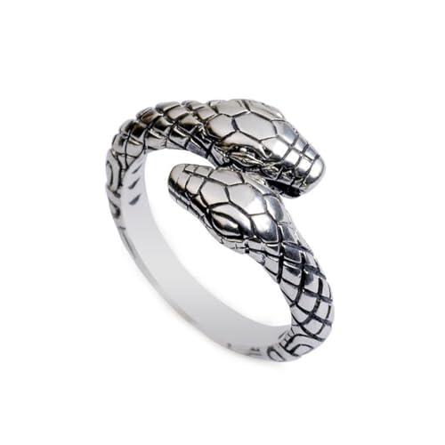 Youery Serpiente Anillo de Acero Inoxidable, Diseño Gótico Punk Vintage Animal en Plata para Hombres y Mujeres