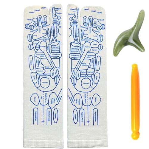 LAKEMON Juego de Calcetines de acupuntura, Calcetines de Masaje de Puntos de presión, Juego de Calcetines de acupresión, Guía de Calcetines de Masaje de pies (Men,1 Pairs)