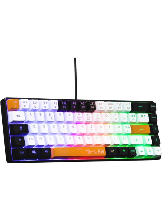 The G-Lab Keyz Hydrogen - Teclado Gaming QWERTY – Incluye Ñ - Semi mecanico - Teclado Gamer 60%, retroiluminación Multicolor - Silencioso, para PC,PS4,PS5
