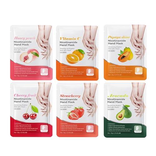 Mascarilla Para Manos, 6 Pares Guantes Hidratantes Para Manos, Con Ácido Hialurónico Y Ceramidas, Guantes Para El Cuidado De Las Manos, Mascarillas Exfoliantes Para Manos Para Manos Agrietadas
