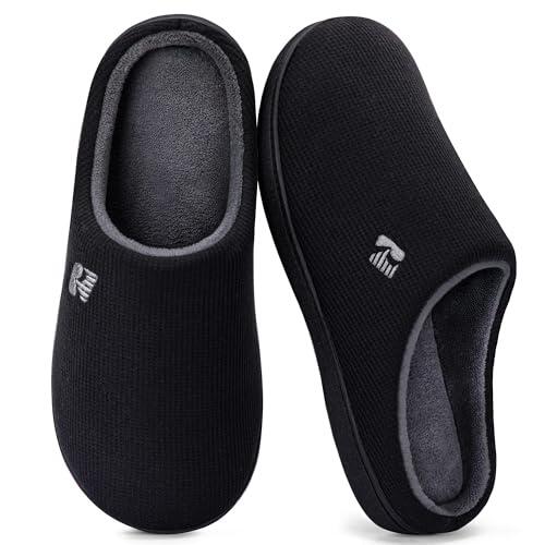 RockDove Zapatilla de dos tonos y espuma viscoelástica para Hombre, 44/45 EU, Negro y Gris