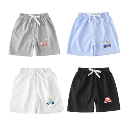 DUDUFUN Conjunto de 4 Piezas de Pantalones Cortos Estampados de Dibujos Animados de algodón para niñas y niños pequeños, Etiqueta: 120; 3-5 años