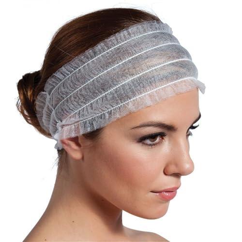 KIBERTIC – 100 PCS Diademas Desechables Banda Elástica Pelo, Diademas Mujer, Cintillos para Mujer, Belleza y Estética, Spa y Salón, Higiénicas, Uso Profesional y Personal, Cinta Pelo Maquillaje
