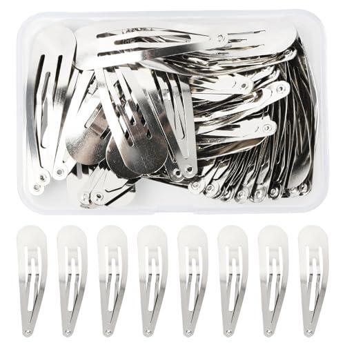 NATUCE 50PCS Plata Pinza de Pelo para Niñas Mujeres, 5CM Clips de Pelo de Metal, Horquillas Pelo, Accesorios Cabello, Pinza para el Cabello, Pernos de Pelo, Clips de pelo para Niñas, Chicas (Plata)
