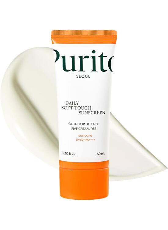 PURITO SEOUL Protector Solar Diario de Tacto Suave, SPF50+ PA++++, Ceramidas, No Blanquea, Protección UVA & UVB Resistente al Agua, K-Beauty