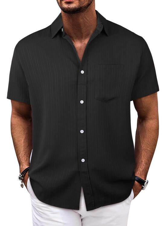 Danfiki Camisa Hombre Manga Corta Camisas con Botones para Hombre Camisetas de Manga Corta de Verano