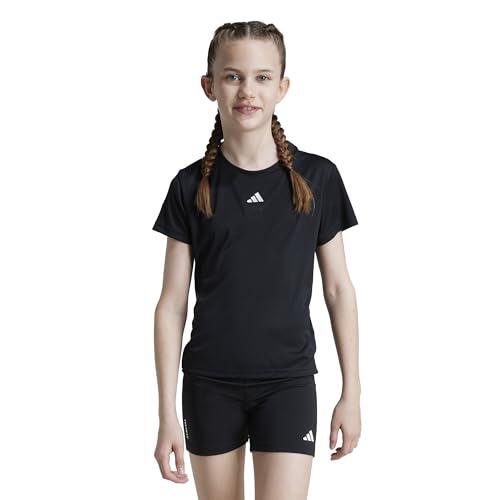 Adidas Bambine e Ragazze Train Essentials Regular Fit Logo Training T-Shirt Junior Girls, Black/White, 11-12 Years
