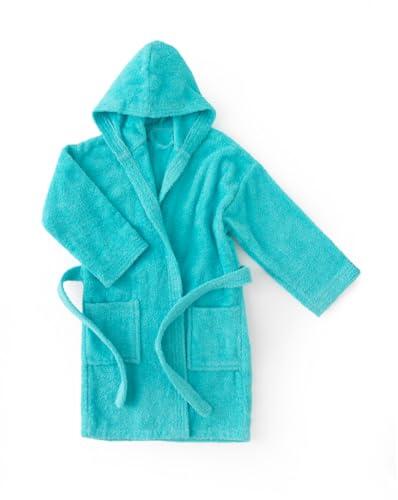 Top Towel - Confort - Albornoz niña - Albornoz niño - Algodón 100% - Rizo 450 grms. De 14 a 16 años. Aguamar