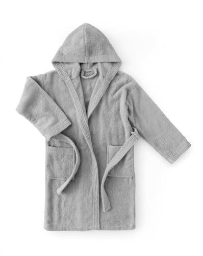 Top Towel - Confort - Albornoz niña - Albornoz niño - Algodón 100% - Rizo 450 grms. De 10 a 12 años. Plata