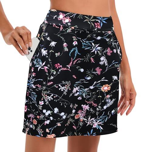 Timuspo Falda de tenis para mujer con pantalones, falda corta con bolsillos, falda deportiva de verano, para golf, senderismo, correr, ciclismo, L