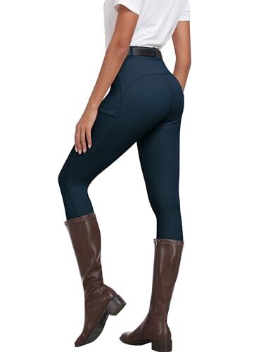 MoFiz Pantalones Hipica Mujer Pantalones Ecuestres Silicon Full Seat Mallas Equitacion Pantalones para Verano Azul S
