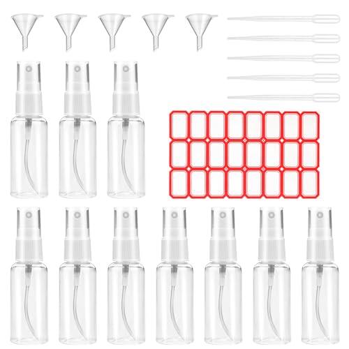 Littlegaofeithing Botella de spray vacía de 10 piezas, pulverizador de 100 ml, perfume, champú, etc., con 5 embudos, 5 goteros y 1 etiqueta