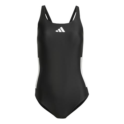 adidas Mujer 3 Stripes C-Back Swimsuit Swimwear, Black/White, 40
